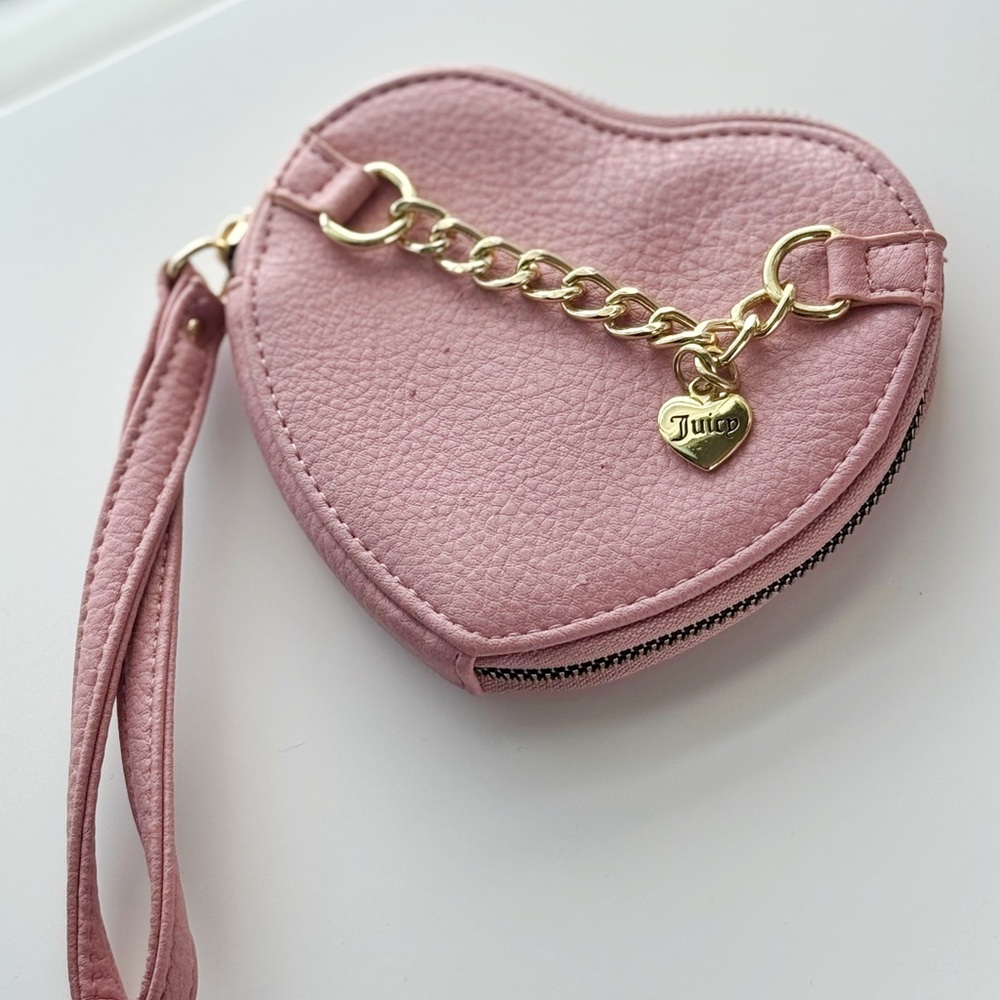 Juicy Couture Pink Wristlet with Gold Accents